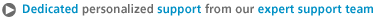 Dedicated personalized support from our expert support team
