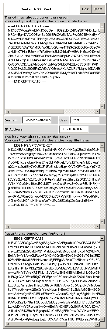 Installing the certificates using WHM/CPanel